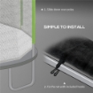 RETE DI PROTEZIONE PER TRAMPOLINI A 8 PALI CON INGRESSO CON CERNIERA, IN PE, Ø366X180 CM, NERO E VERDE