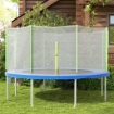 RETE DI PROTEZIONE PER TRAMPOLINI A 8 PALI CON INGRESSO CON CERNIERA, IN PE, Ø366X180 CM, NERO E VERDE