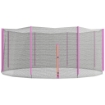 RETE DI PROTEZIONE PER TRAMPOLINI A 8 PALI CON INGRESSO CON CERNIERA, IN PE, Ø366X180 CM, NERO E ROSA