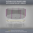 RETE DI PROTEZIONE PER TRAMPOLINI A 8 PALI CON INGRESSO CON CERNIERA, IN PE, Ø366X180 CM, NERO E ROSA