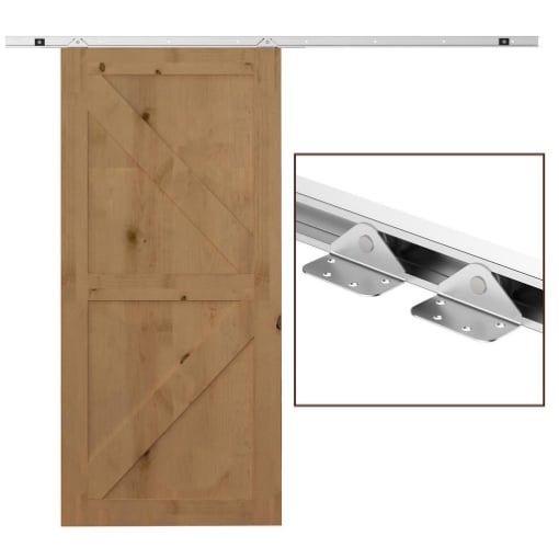 KIT PORTA SCORREVOLE IN METALLO CON UTENSILI, RULLI, GUIDA, BLOCCHI E CHIAVE ESAGONALE, 186X2.5X3.77 CM