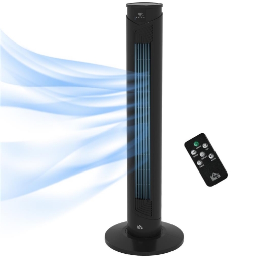 VENTILATORE A TORRE 45W A 4 MODALITÀ E 3 VELOCITÀ CON TIMER DA 12H, IN ABS, Ø31.5X93 CM, NERO
