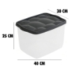 SCATOLA BOX CHIC IN PLASTICA DA 40LX30PX25H CM IN COLORE ASSORTITO