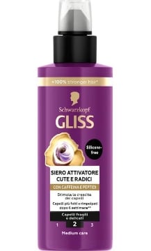 SCHWARZKOPF GLISS SIERO ATTIVATORE CUTE E RADICI SENZA SILICONI CON CAFFEINA E PEPTIDI PER CAPELLI FRAGILI E DELICATI 100 ML OKX
