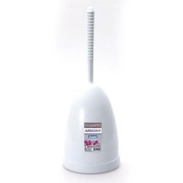 BAMA ARMONY SCOPETTO PER WC CON MANICO IN RILIEVO E CONTENITORE COLORE BIANCO 