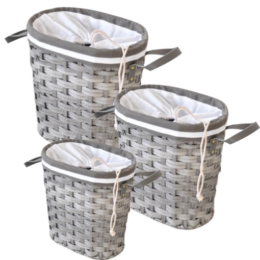 MAURY'S STYLE PORTABIANCHERIA IN SET DA 3 PZ IN COLORE  GRIGIO 