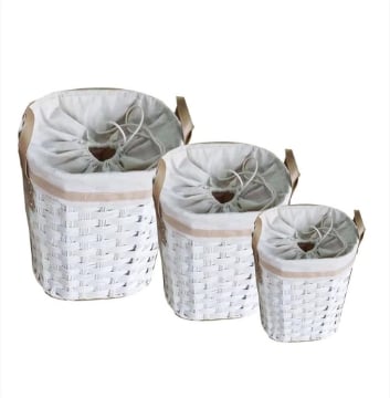 MAURY'S STYLE PORTABIANCHERIA IN SET 3 PZ DI COLORE BIANCO 