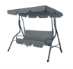 MA MASION DONDOLO WINDY DA GIARDINO 3 POSTI STRUTTURA IN ACCIAIO RIVESTIMENTO POLIESTERE COLORE GRIGIO SCURO 170X110X158 CM