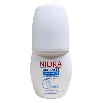NIDRA DEOLATTE DEODOANTE ROLL ON IDRATANTE CON PROTEINE DEL LATTE E OLIO DI AVOCADO 0% ALCOOL 50 ML OKX