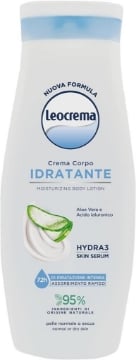 LEOCREMA CREMA CORPO IDRATANTE ASSORBIMENTO RAPIDO 95% INGREDIENTI DI ORIGINE NATURALE CON ALOE VERA E ACIDO IALURONICO 400 ML OKX