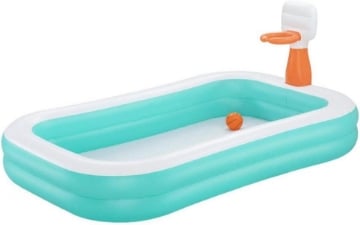 BESTWAY PISCINA BASKETBALL CON PALLA E 1 TOPPA DI RIPARAZIONE PER BAMBINI DAI 3 ANNI + 251X168X102 CM OKX