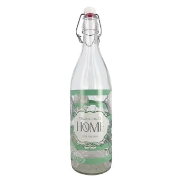 BOTTIGLIA SEASON IN VETRO CON FANTASIA E SCRITTA HOME IN COLORAZIONE VERDE 1LT OKX