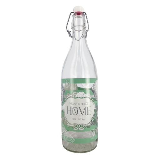 BOTTIGLIA SEASON IN VETRO CON FANTASIA E SCRITTA HOME IN COLORAZIONE VERDE 1LT OKX