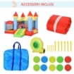 CASTELLO GONFIABILE GIGANTE PER BAMBINI CON SCIVOLO PISCINA E CANESTRO