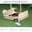 SABBIERA PER BAMBINI CON TETTUCCIO PARASOLE 106X106X121 CM BIANCO E BLU