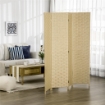 PARAVENTO PIEGHEVOLE  DA INTERNO A 4 ANTE IN LEGNO E BAMBÙ H 170 CM MARRONE