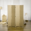 PARAVENTO PIEGHEVOLE  DA INTERNO A 4 ANTE IN LEGNO E BAMBÙ H 170 CM MARRONE