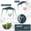 GAZEBO PIEGHEVOLE DA GIARDINO 3 X 3 M ACCIAIO E POLIESTERE VERDE