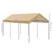 GAZEBO TENDONE DA GIARDINO AD ALTEZZA REGOLABILE IN ACCIAIO 600X295X265-310 CM BEIGE