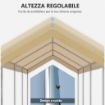 GAZEBO TENDONE DA GIARDINO AD ALTEZZA REGOLABILE IN ACCIAIO 600X295X265-310 CM BEIGE