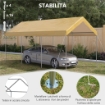 GAZEBO TENDONE DA GIARDINO AD ALTEZZA REGOLABILE IN ACCIAIO 600X295X265-310 CM BEIGE