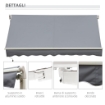 TENDA DA SOLE PER ESTERNO AVVOLGIBILE A MANOVELLA IN METALLO 295 X 245 CM GRIGIO