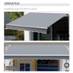 TENDA DA SOLE PER ESTERNO AVVOLGIBILE A MANOVELLA IN METALLO 295 X 245 CM GRIGIO