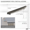 TENDA DA SOLE PER ESTERNO AVVOLGIBILE A MANOVELLA IN METALLO 295 X 245 CM GRIGIO
