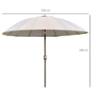 OMBRELLONE DA GIARDINO INCLINABILE E CON MANOVELLA 255 CM BIANCO CREMA