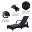 SET 2 SDRAIO LETTINO PRENDISOLE IN RATTAN CON MATERASSINO IMBOTTITO E TAVOLINO NERO