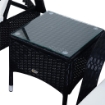 SET 2 SDRAIO LETTINO PRENDISOLE IN RATTAN CON MATERASSINO IMBOTTITO E TAVOLINO NERO