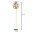LAMPADA DA TERRA CON PARALUME AD ANELLI REGOLABILI IN LEGNO 38 X 160 CM