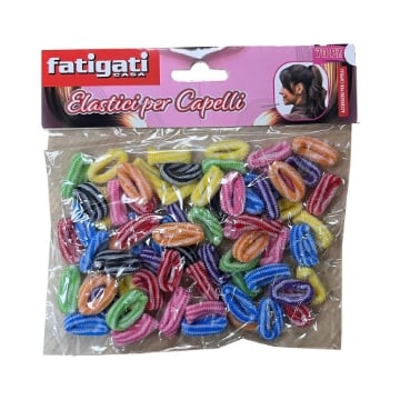 ELASTICI PER CAPELLI MATERIALE IN POLIESTERE BICOLORE 70 PZ OKX