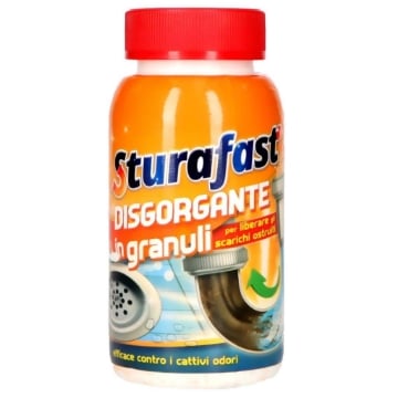 STURAFAST DISGORGANTE IN GRANULI PER LIBERARE GLI SCARICHI OSTRUITI EFFICACE CONTRO I CATTIVI ODORI 250 GR