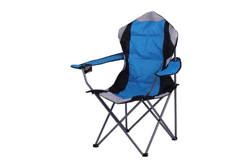 SEDIA DA CAMPING IN TESSUTO BLU CON CHIUSURA A FISARMONICA POGGIOLI E PORTA BEVANDE 60X90X105 CM OKX