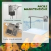 ACQUARIO IN VETRO CON LUCI LED DA 20L FILTRO E POMPA D'ACQUA 38X26X27 CM BIANCO