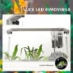 ACQUARIO IN VETRO CON LUCI LED DA 20L FILTRO E POMPA D'ACQUA 38X26X27 CM BIANCO