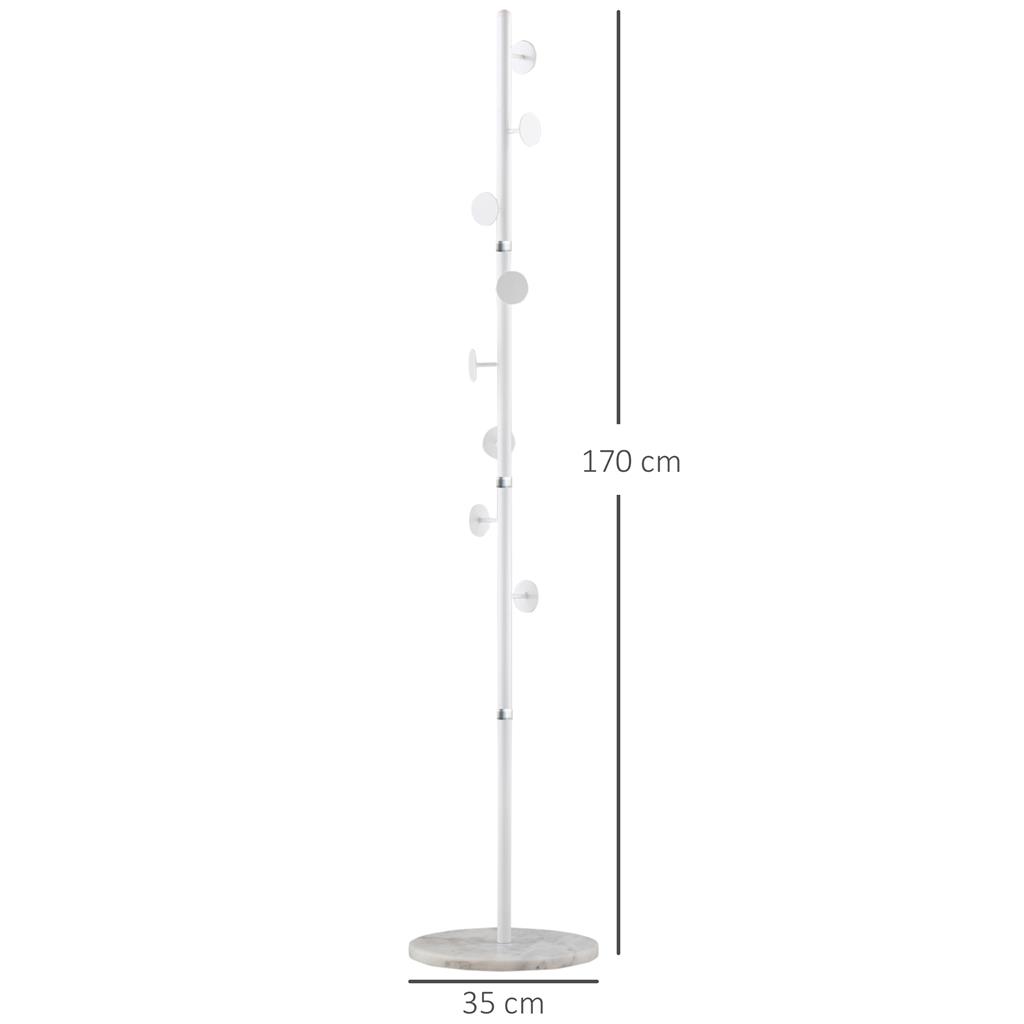 Appendiabiti Da Terra IDIMEX Mila In Metallo Dorato, 8 Ganci, Base Rotonda, Dimensioni 30x174x30 Cm