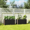 AIUOLA RIALZATA SET 2 PEZZI RETTANGOLARI SENZA FONDO IN ACCIAIO ZINCATO 120X60X60 CM GRIGIO SCURO