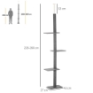 ALBERO TIRAGRAFFI PER GATTI A 4 LIVELLI CON ALTEZZA REGOLABILE GRIGIO 43X27X228-260 CM