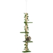 ALBERO TIRAGRAFFI PER GATTI A SOFFITTO ALTO 202-242 CM REGOLABILE CON ASTA DI TENSIONE VERDE