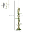 ALBERO TIRAGRAFFI PER GATTI A SOFFITTO ALTO 202-242 CM REGOLABILE CON ASTA DI TENSIONE VERDE