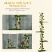 ALBERO TIRAGRAFFI PER GATTI A SOFFITTO ALTO 202-242 CM REGOLABILE CON ASTA DI TENSIONE VERDE