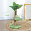 ALBERO PER GATTI CON PALO TIRAGRAFFI PIATTAFORME E PALLINE IN PELUCHE E TRUCIOLATO Ï40X83 CM VERDE