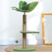 ALBERO PER GATTI CON PALO TIRAGRAFFI PIATTAFORME E PALLINE IN PELUCHE E TRUCIOLATO Ï40X83 CM VERDE