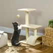 ALBERO PER GATTI A 3 LIVELLI CON TIRAGRAFFI PELUCHE E SISAL 40X35X72 CM CREMA
