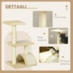 ALBERO PER GATTI A 3 LIVELLI CON TIRAGRAFFI PELUCHE E SISAL 40X35X72 CM CREMA
