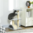 ALBERO PER GATTI A 3 LIVELLI CON TIRAGRAFFI PELUCHE E SISAL 40X35X72 CM GRIGIO CHIARO