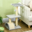 ALBERO PER GATTI A 3 LIVELLI CON TIRAGRAFFI PELUCHE E SISAL 40X35X72 CM GRIGIO CHIARO