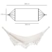 AMACA DA GIARDINO SOSPESA IN TELA CON FRANGE STILE BOHO 288X150 CM CAPACITÀ 120 KG CREMA